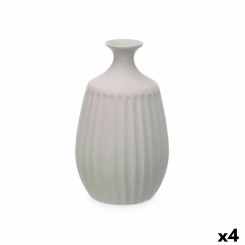 Vase Gray Ceramic 19 x 31 x 19 cm (4 Units) Stripes