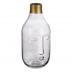 Vase Face Grey Glass (11 x 24,5 x 12 cm)
