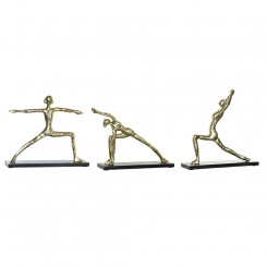Decorative Figure DKD Home Decor Aluminium MDF Wood Yoga (3 pcs) (33 x 10 x 35 cm) (35 x 10 x 33 cm) (33 x 10 x 28 cm)