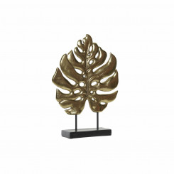 Decorative Figure DKD Home Decor Black Golden Metal Resin Leaf of a plant (25,5 x 6 x 34 cm)