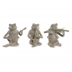 Decorative Figure DKD Home Decor Music Brown Resin Frog Shabby Chic (23 x 19,5 x 22,5 cm) (3 Units)