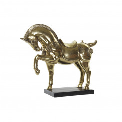 Декоративная фигурка DKD Home Decor Лошадь Черная Золотая Смола (29 x 9 x 25 см)
