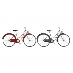 Dekoratiivne figuur DKD Home Decor punane must jalgratas metallist (79,5 x 4 x 47 cm) (2 ühikut)