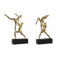 Decorative Figure DKD Home Decor Black Golden Resin Gymnast Modern (21 x 5,5 x 25,5 cm) (2 Units)