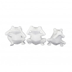 Decorative Figure DKD Home Decor White Resin Frog Modern (18,5 x 13 x 17,8 cm) (3 Units)