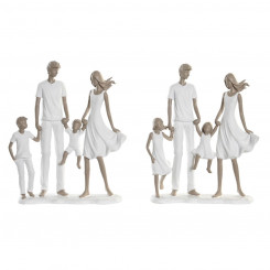 Dekoratiivne figuur DKD Home Decor 20,5 x 7,5 x 24,5 cm 20,5 x 6,5 x 24,5 cm Hall valge perekond (2 ühikut)