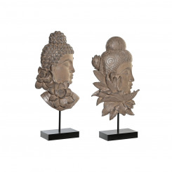 Dekoratiivne figuur DKD Home Decor 23 x 8 x 42 cm Must pruun Buddha Oriental (2 ühikut)