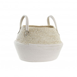 Basket DKD Home Decor Cotton Natural Fiber (37 x 37 x 25 cm)