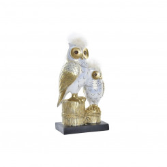 Decorative Figure DKD Home Decor Owls Golden White Resin Traditional (14,5 x 9 x 26 cm)