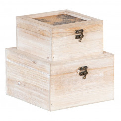 Декоративная коробка Ротанг 20 х 20 х 12 см ДМФ Пальма (2 шт.)