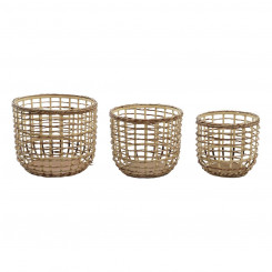 Basket set DKD Home Decor Natural Fibre (39 x 39 x 32 cm)