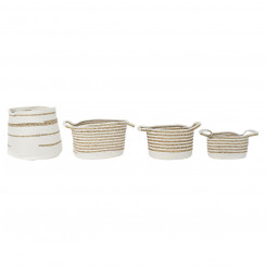 Basket set DKD Home Decor Cotton (36 x 36 x 34 cm)
