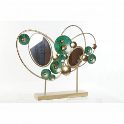 Декоративная фигурка DKD Home Decor Зеркало Золотой Металл Зеленый (62 x 9 x 53,3 см)