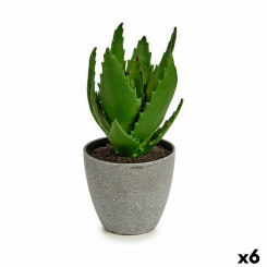 Decorative Plant Aloe Vera 14 x 21 x 14 cm Grey Green Plastic (6 Units)