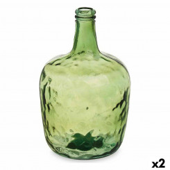 Bottle Smooth Decoration Green 22 x 37,5 x 22 cm (2 Units)