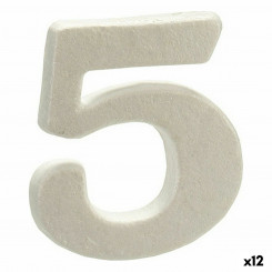 Цифра 5 Полистирол белый 2 х 15 х 10 см (12 шт.)