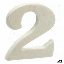 Number 2 Valge polüstüreen 2 x 15 x 10 cm (12 ühikut)