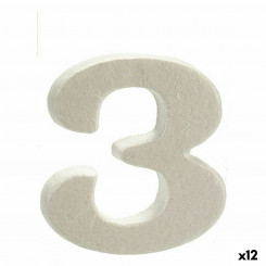 Number 3 White polystyrene 2 x 15 x 10 cm (12 Units)