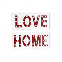 Настенное украшение DKD Home Decor Белый Красный Городской 48 x 4 x 22 см (2 шт.)