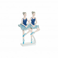 Decorative Figure DKD Home Decor 14 x 7,5 x 21,5 cm Blue Ballet Dancer Romantic