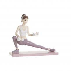 Dekoratiivne figuur DKD Home Decor 20 x 8 x 16,5 cm Scandi Pink Yoga