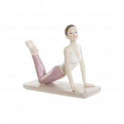 Decorative Figure DKD Home Decor 16 x 6 x 13 cm Scandi Pink Yoga