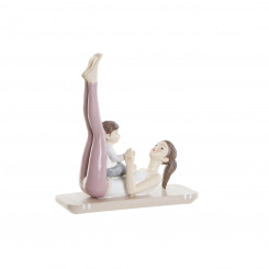 Dekoratiivne figuur DKD Home Decor 15,5 x 6,5 x 17 cm Scandi Pink Yoga