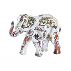 Dekoratiivne figuur DKD Kodukaunistus 11 x 5 x 9 cm elevantvalge mitmevärviline koloniaal