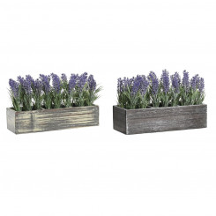 Decorative Plant DKD Home Decor 32 x 14 x 19,5 cm Wood Lilac Polyethylene Green (2 Units)