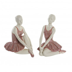 Dekoratiivne figuur DKD Kodukaunistus 16 x 11 x 17 cm Balletitantsija Romantiline (2 ühikut)