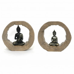 Decorative Figure DKD Home Decor 20,5 x 6 x 18,5 cm Natural Black Buddha (2 Units)