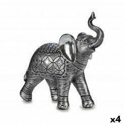 Декоративная фигурка Слон Серебро 27,5 х 27 х 11 см (4 шт.)