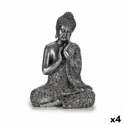 Dekoratiivne figuur Buddha istuv hõbedane 22 x 33 x 18 cm (4 ühikut)