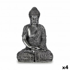 Dekoratiivne figuur Buddha istuv hõbedane 17 x 32,5 x 22 cm (4 ühikut)