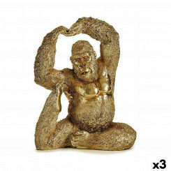 Dekoratiivne figuurijooga Gorilla Golden 14 x 30 x 25,5 cm (3 ühikut)