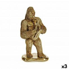 Декоративная фигурка Gorilla Saxophone Golden 18,5 x 38,8 x 22 см (3 шт.)