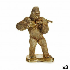 Dekoratiivne figuur Gorilla viiul kuldne 16 x 40 x 30 cm (3 ühikut)