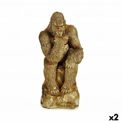 Dekoratiivfiguur Gorilla Golden 20,5 x 47 x 23,5 cm (2 ühikut)