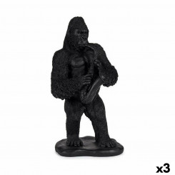 Декоративная фигурка Gorilla Saxophone Black 15 x 38,8 x 22 см (3 шт.)