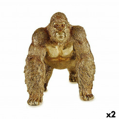 Dekoratiivfiguur Gorilla Golden 20 x 27,5 x 34 cm (2 ühikut)