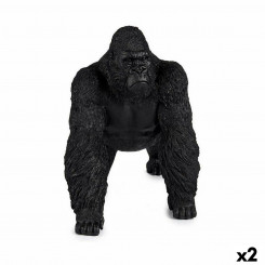 Dekoratiivne figuur Gorilla Black 20 x 27 x 34 cm (2 ühikut)