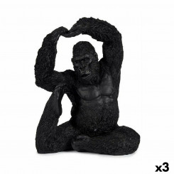 Dekoratiivne figuur Jooga Gorilla must 15,2 x 31,5 x 26,5 cm (3 ühikut)