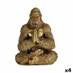 Декоративная фигурка Yoga Gorilla Golden 16 x 27,5 x 22 см (4 шт.)