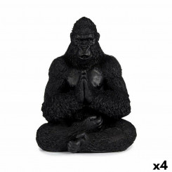 Dekoratiivne figuur Gorilla Yoga must 16 x 28 x 22 cm (4 ühikut)