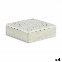 Декоративная шкатулка White Wood 22 x 7,5 x 22 см (4 шт.)