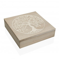 Decorative box Versa Tree Wood (24 x 6 x 24 cm)