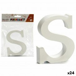 Letter S valge puit 2 x 16 x 14,5 cm (24 ühikut)