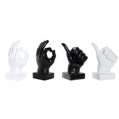 Decorative Figure DKD Home Decor White Black Hand 14 x 9 x 21 cm (4 Units)