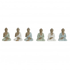 Dekoratiivne figuur Avaleht ESPRIT Valge Roheline Türkiissinine Buddha Oriental 6 x 4 x 8,5 cm (6 ühikut)