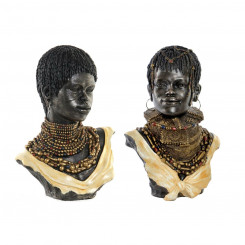 Dekoratiivne figuur DKD Kodukujundus Aafrika naine, 26 x 20 x 42 cm, must beež koloniaal (2 ühikut)